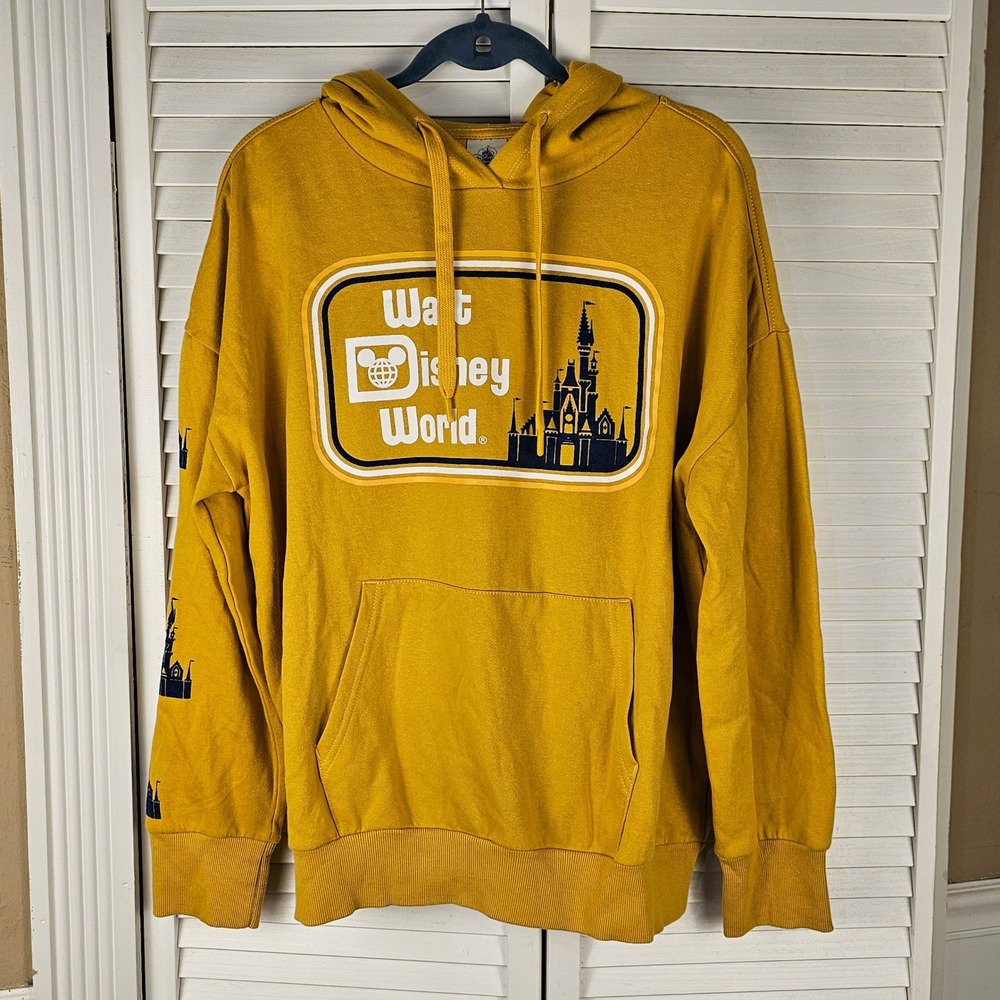 Disney Parks Walt Disney World‎ Inisex gold Retro Castle Logo Hoodie Large